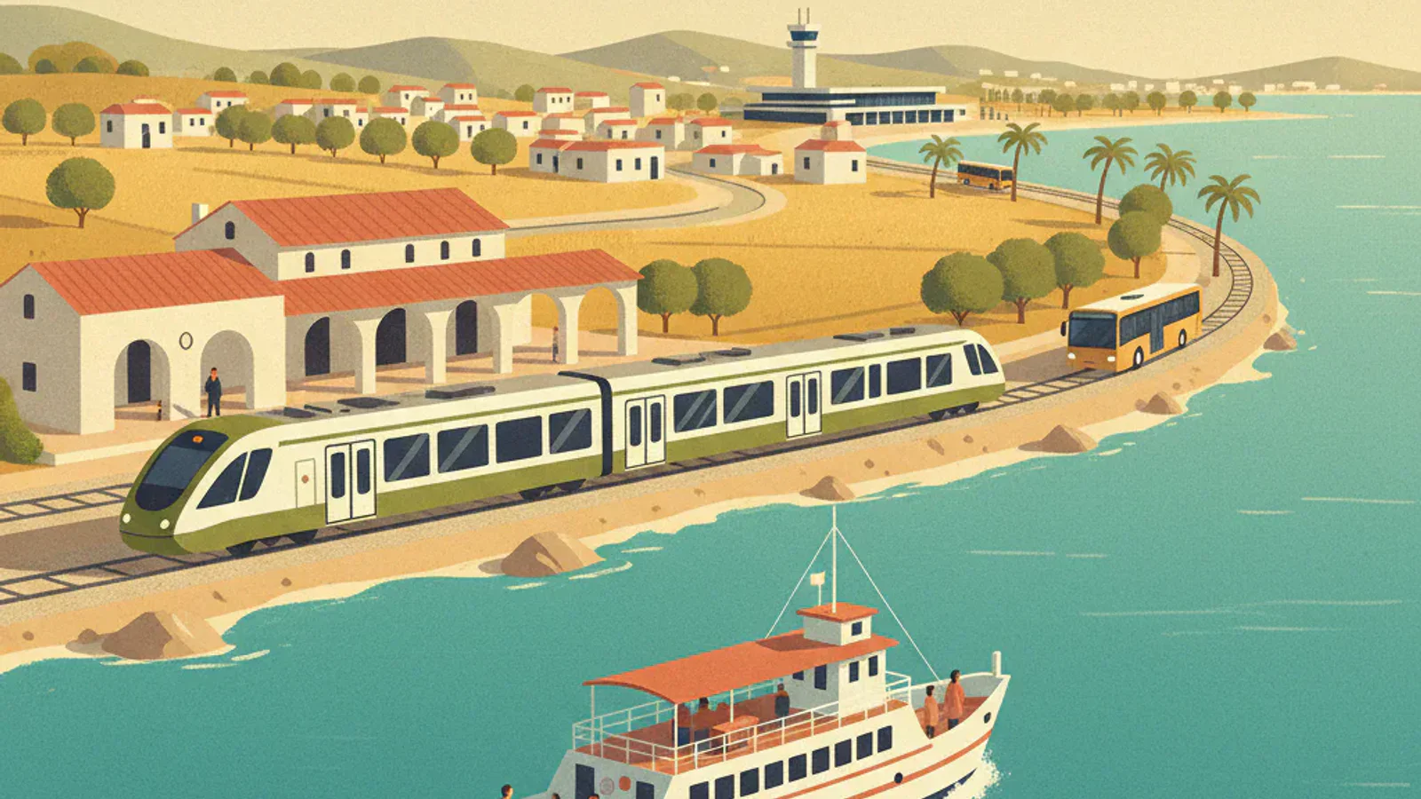 Transport: Ferries, Buses, Trains and Airport